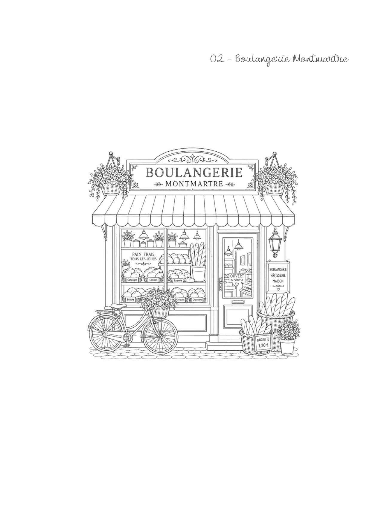 Colección Pastelerías Parisinas — Página para colorear