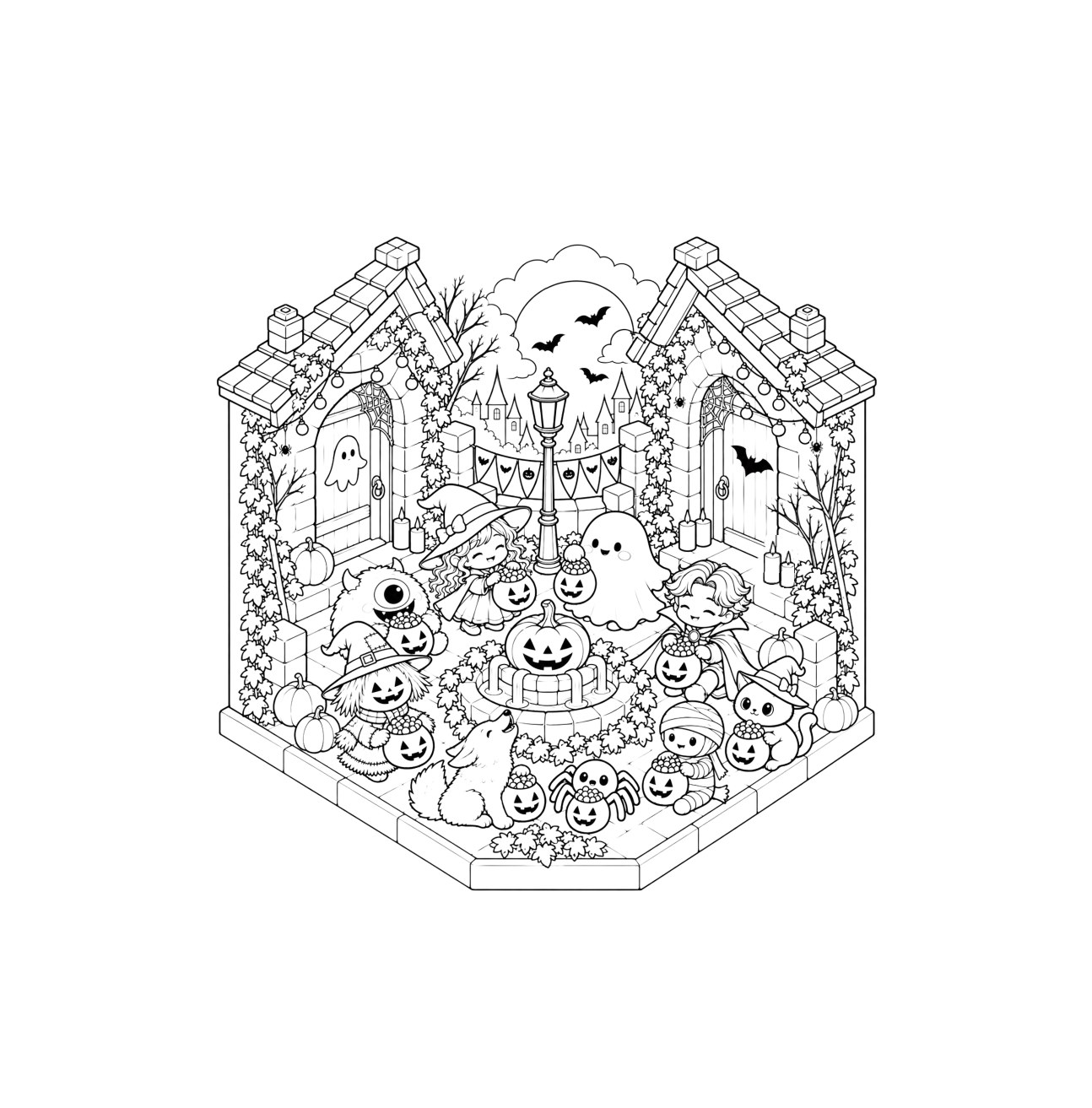 The Cozy Halloween Coloring Book — Coloring page