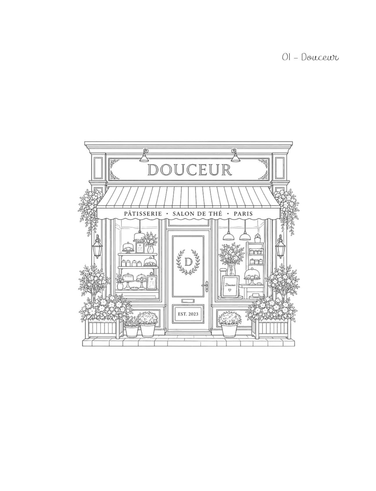 Parisian Patisseries Collection — Coloring page